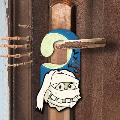 亚马万圣节主题饰木质把门手件吊饰场景布置道具派挂对装MUN用品