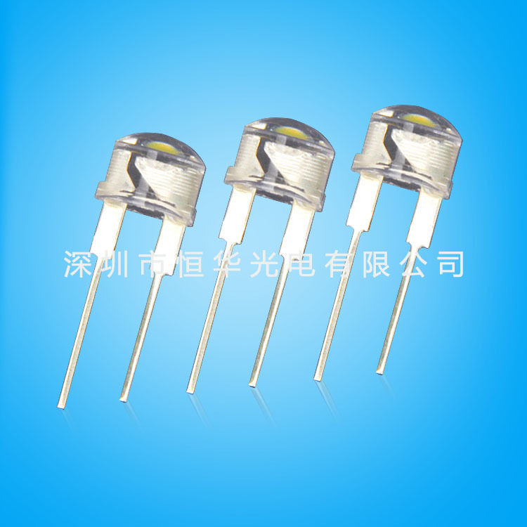 三安芯片高亮f8草帽粉红光led光源0.5w插件8mm粉红发光二极管