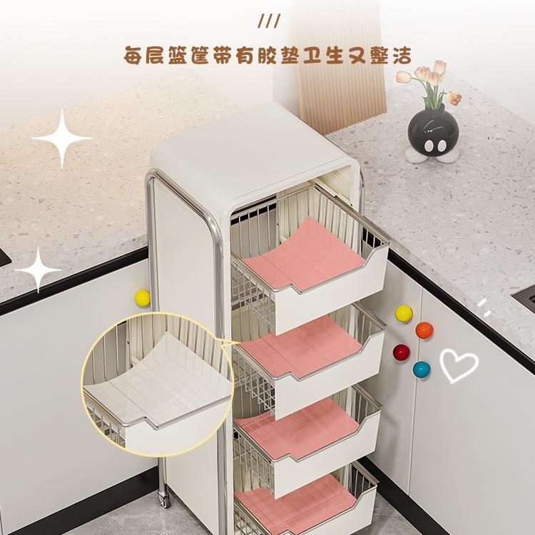 房10009773多层蔬菜收置物架落地菜篮子菜放水果货架可抽拉厨式小