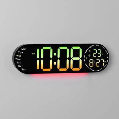 新品钟多功能6666R时挂钟6客厅钟表大钟屏LED数字RGB变色时666R