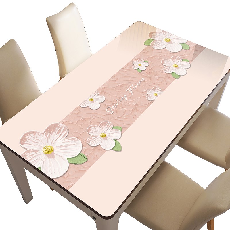 立体油画餐桌隔热垫pvc软玻璃茶几桌布免洗防水防油防烫桌面家用