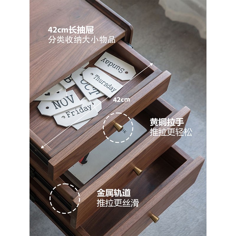 妙梵耕韵桌北美黑胡桃木书桌 现代简约 实木书桌电脑桌办公桌