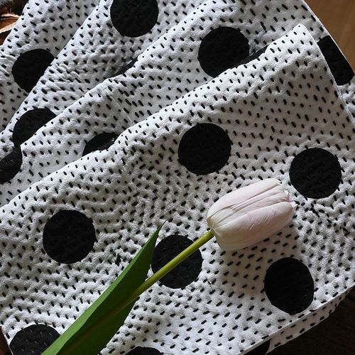 钟声刺绣 纯手工棉麻布艺波点茶席简约茶道零配置物垫隔热防烫垫