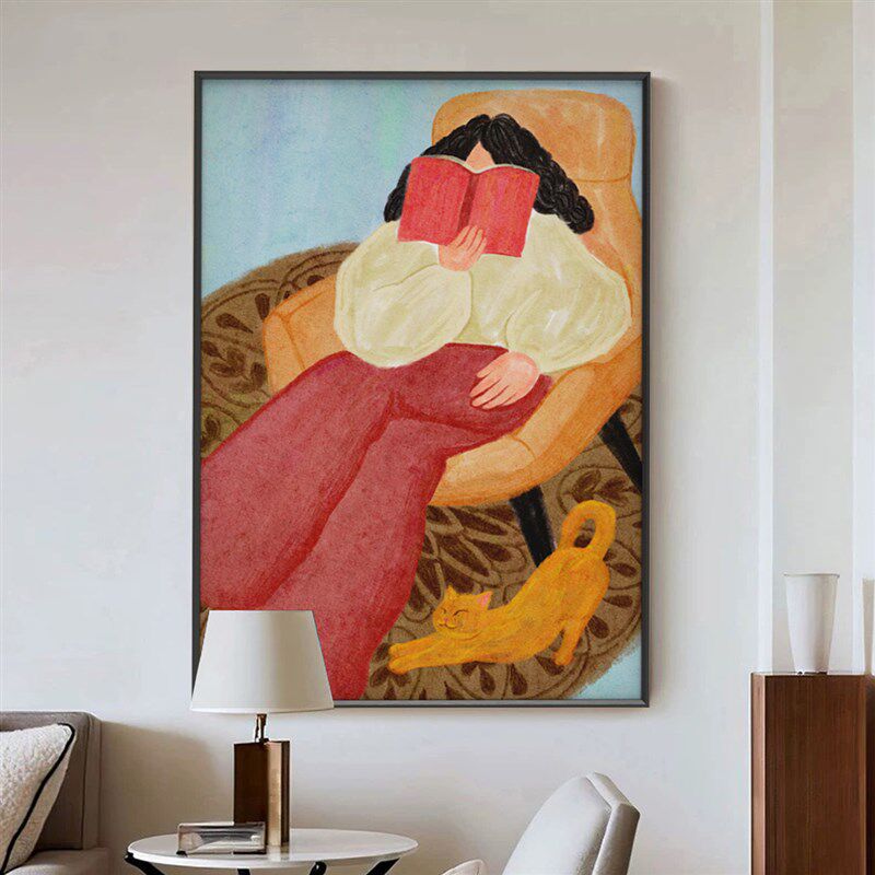 沙发背景抽象人物装饰画竖版客厅玄关艺术卧室纯手绘背景墙壁挂画