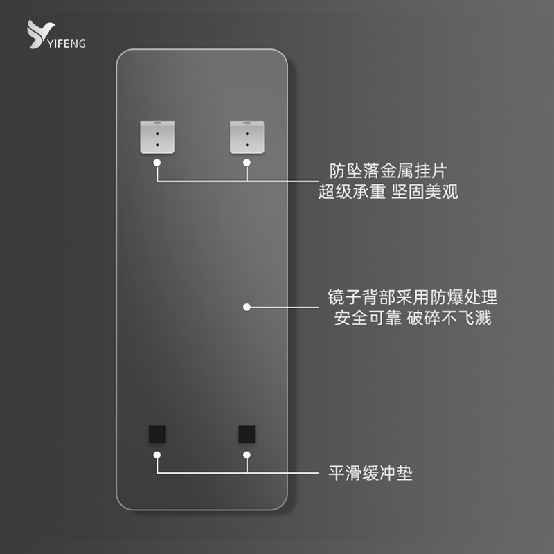 无框穿衣镜全身壁挂式试衣镜墙面大镜子挂墙家用卧室贴墙定制