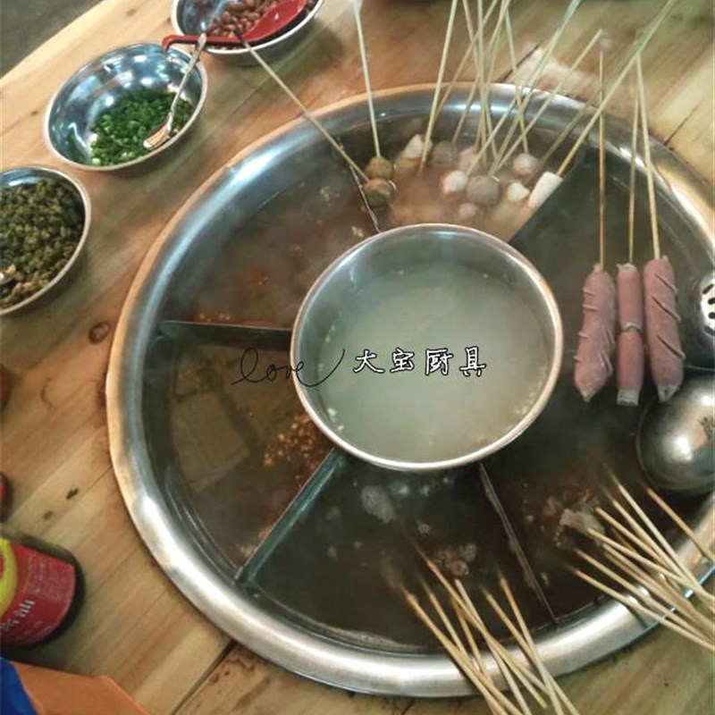 商用不锈钢麻辣烫锅 牛杂锅 麻辣烫盆 九宫格麻辣烫锅 关东煮锅