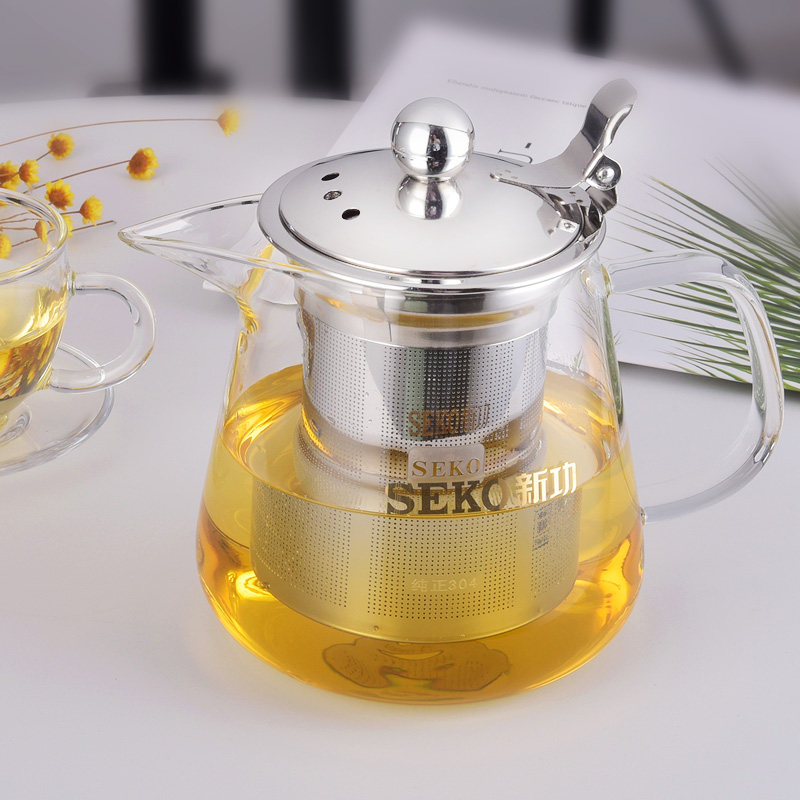 SEKO/新功 耐热飘逸杯泡茶壶 不锈钢/PC/玻璃内胆玻璃茶具玲珑杯