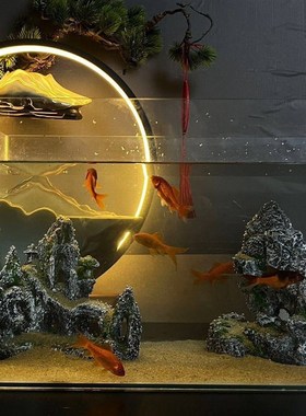 鱼缸造景石头假山天然树脂造景仿真石头用品龟鱼缸装饰水族箱