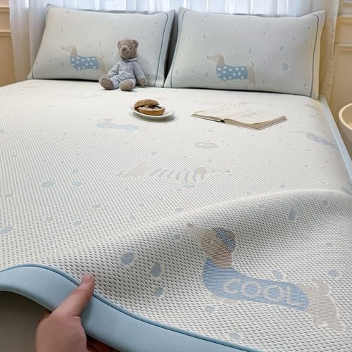 冰豆豆凉席夏天2025新款可机洗卡通儿童a类空调席子床笠款三件套