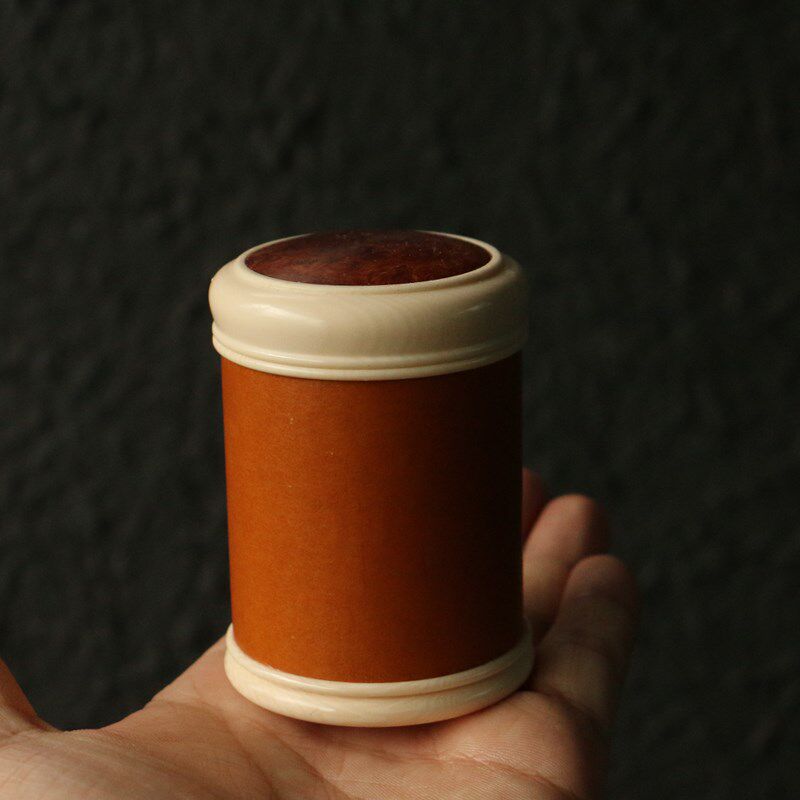精品纯手工海派工艺制作老葫芦小茶罐竹内胆仿牙螺纹孔口盖竹茶仓