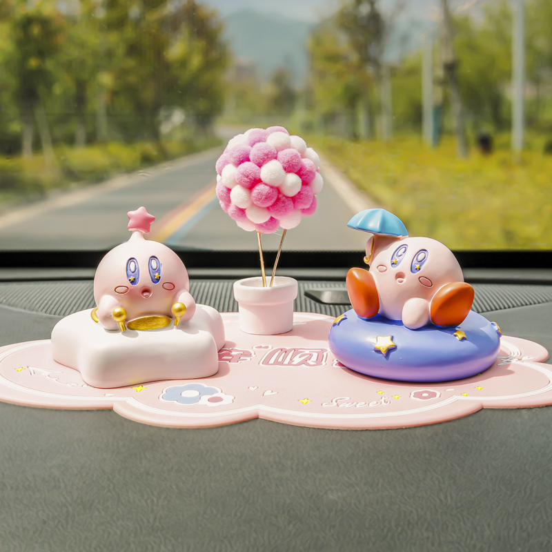 星之卡比车载摆件女生卡通可爱汽车中控台创意车内装饰用品大全
