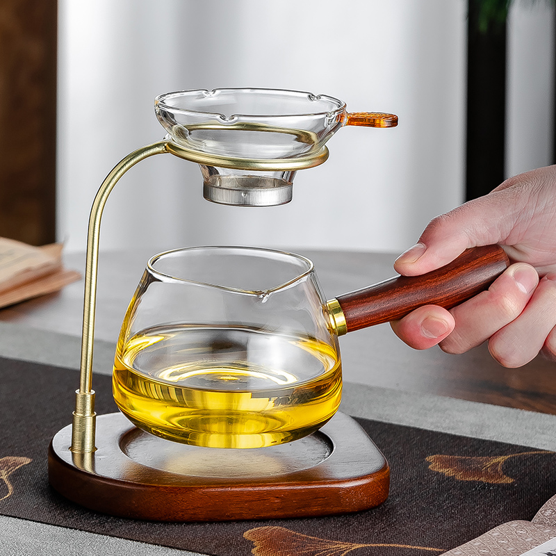 玻璃公道杯带茶漏过滤支架一体装小青柑专用泡茶壶茶具分倒茶器