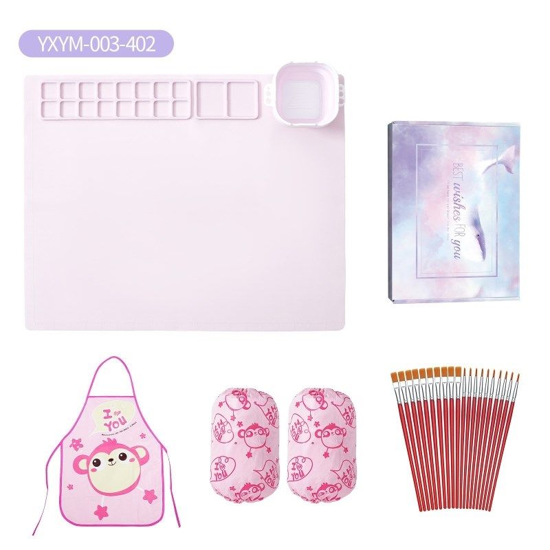 儿童绘画工具 手绘硅胶垫美术调色颜料画垫幼儿园男孩女孩涂鸦板