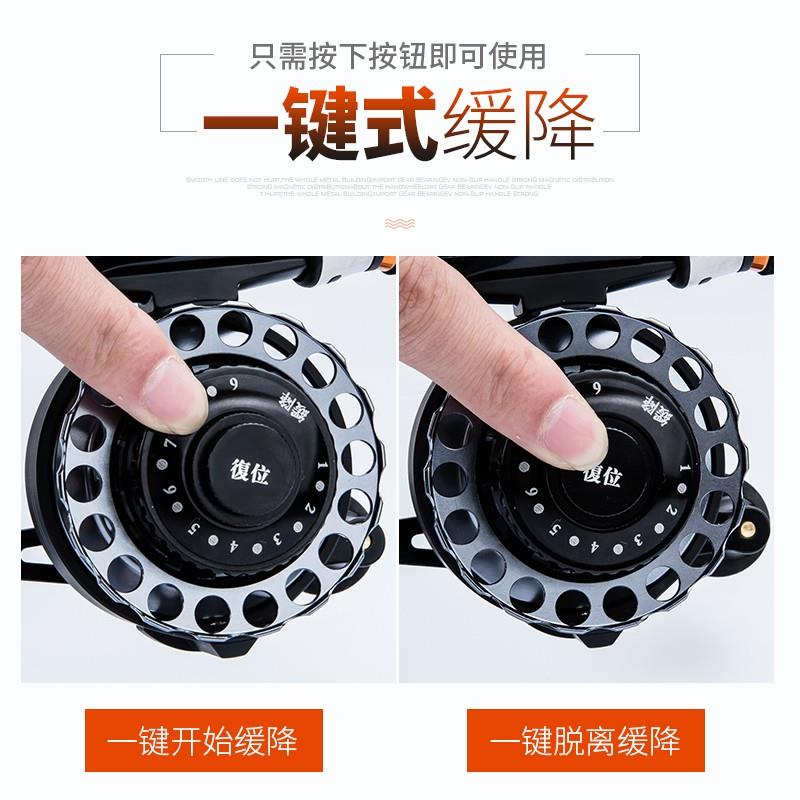 筏钓轮缓降微铅全金属重铅磁力缓降带泄力渔鱼轮筏竿杆轮阀伐钓轮