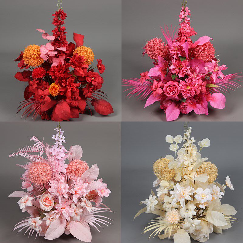 婚庆千代兰路引花成品仿真花 婚礼场景布置地排花T台舞台装饰花艺