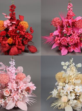 婚庆千代兰路引花成品仿真花 婚礼场景布置地排花T台舞台装饰花艺