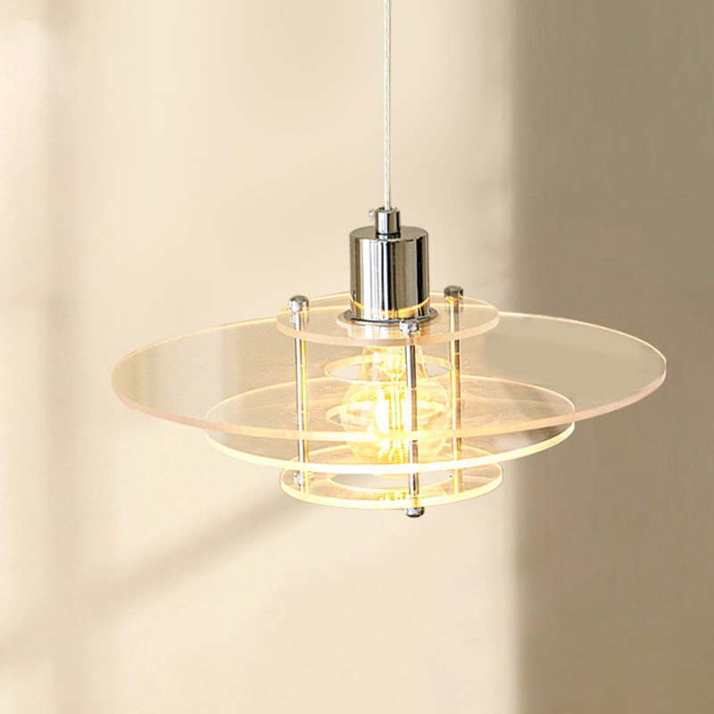 侘寂风包豪斯装饰餐厅吧台灯现代极简飞碟设计师床头小吊灯具