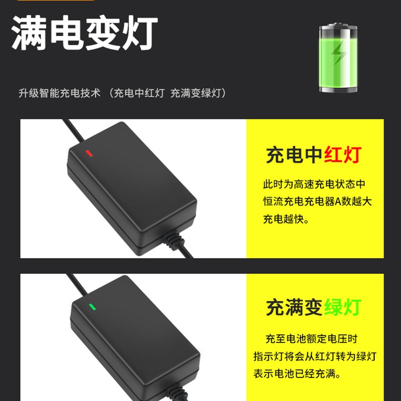 农用电动喷雾器充电器v通用型锂铅酸蓄电池池打药机3孔专用