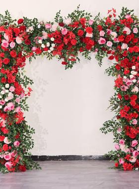 绿植拱门红色拱门婚庆拱门跨境货源wedding decor square arch