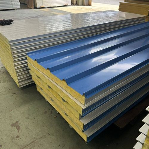 岩棉板保温板净化板泡沫隔墙板彩钢板夹心板防火50mm机制复合墙板