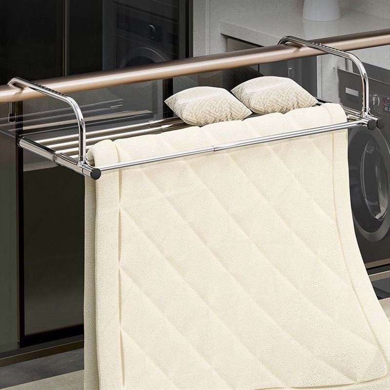 多功能壁挂式不锈钢晾晒架伸缩架防盗网阳台伸缩折叠晾衣架