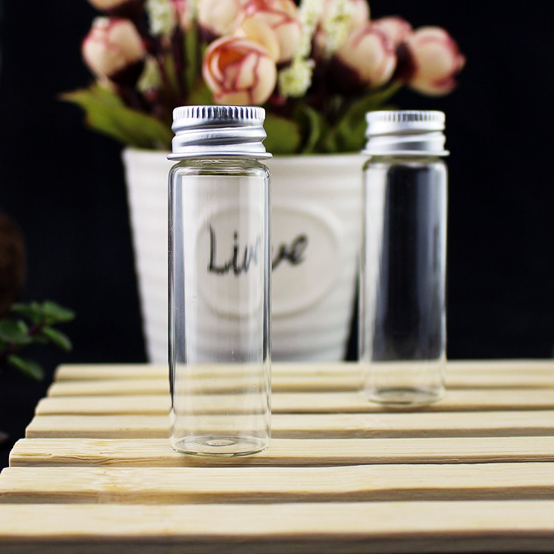 只铝盖小号玻璃瓶螺口DIY许愿瓶漂流瓶迷你密封瓶带盖