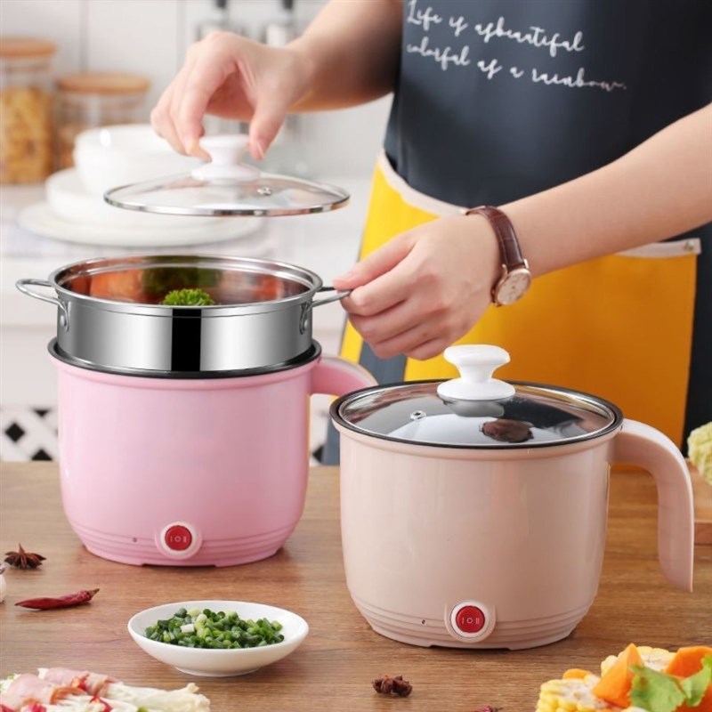 家用小电煮不粘电煮锅宿舍功率两人宿舍炒菜锅迷你电饭锅小型便携