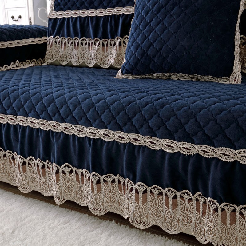 冬季欧式毛绒沙发垫加厚布艺防滑简约现代通用短毛绒沙发巾