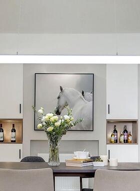 led长条办公灯圆形现简健房身创意吊灯工作室办约公室日代NJE光灯