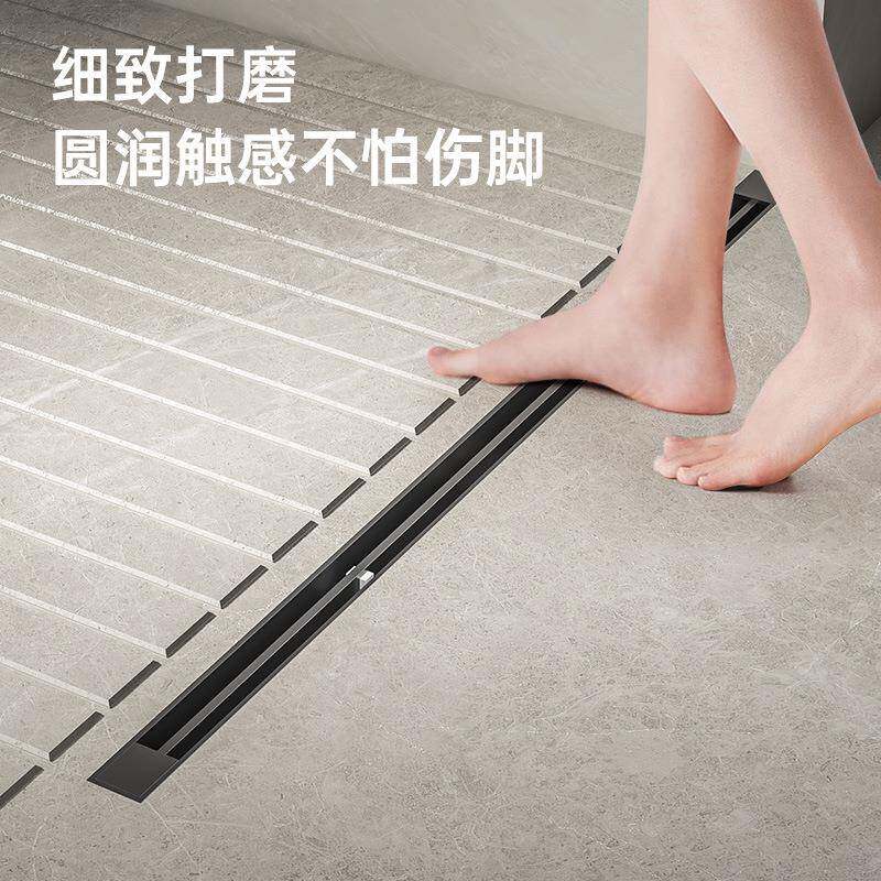 304极窄线型地漏线水性条侧排隐形IGB防臭下障道无长碍淋浴房挡水
