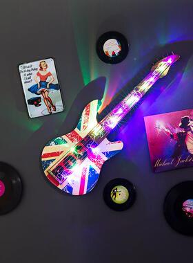 创意LED灯铁古31475艺吉它装饰复挂酒件吧壁饰吉他工艺演品装饰琴