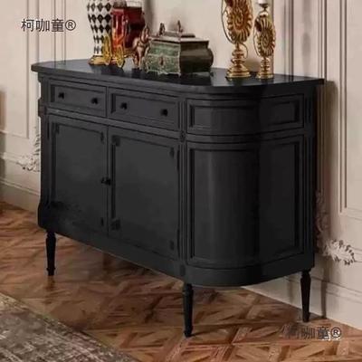 法GXS式轻奢入户玄关美式古典装门厅饰柜简约柜半圆弧形餐边麦新