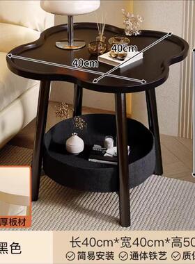 奶001风床头柜新款油型置物边架家用卧室创小意花朵床头小几