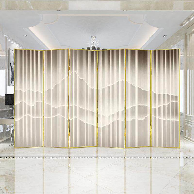 轻奢户屏断客厅铝合金折叠入移BME动酒风店办公室简约现代隔家用