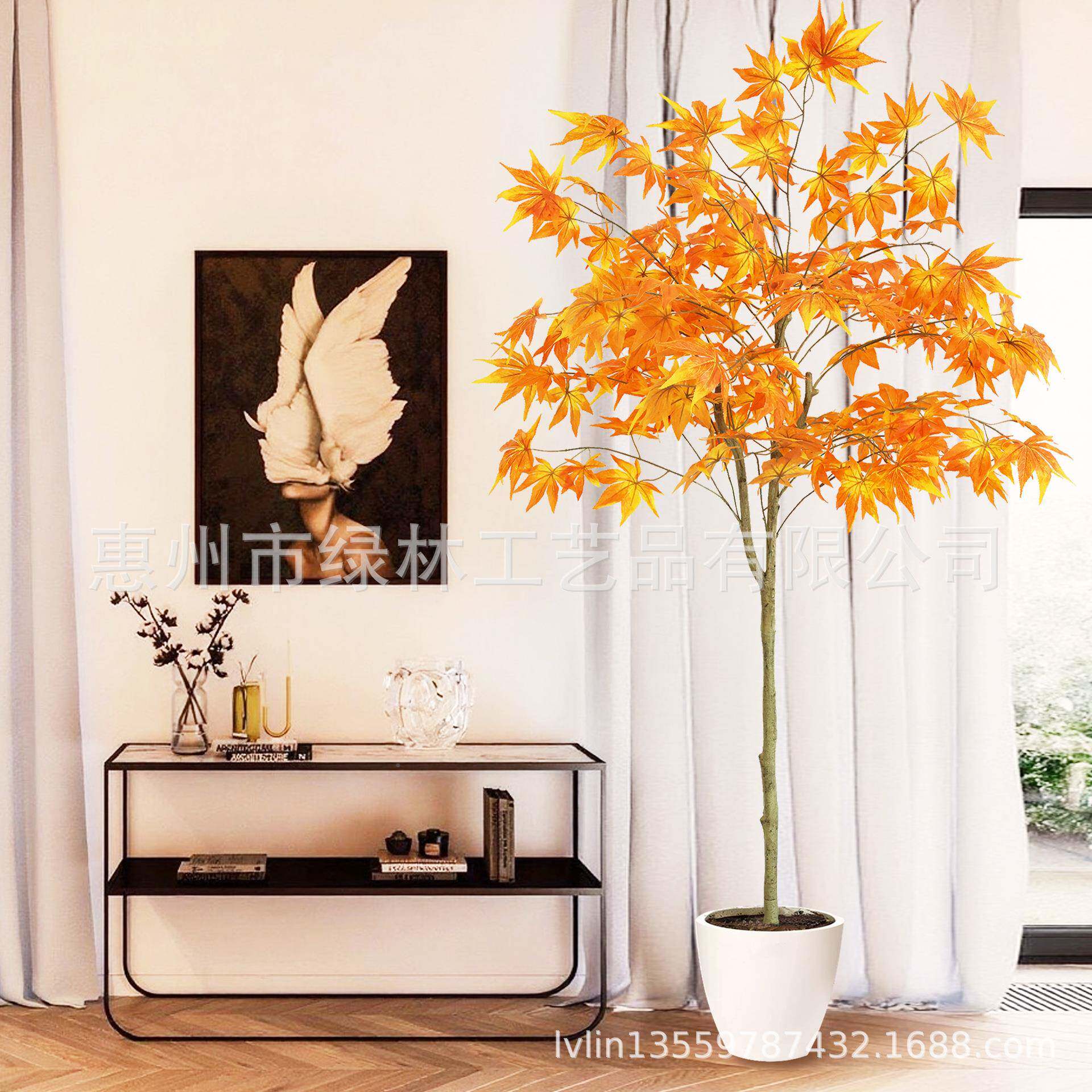 免打理仿真树落地摆件客厅玄关枫装假造绿UWQ植办公室景饰好物