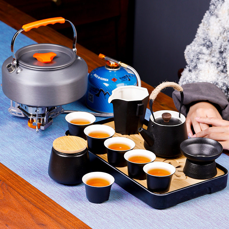 户外露营便携茶具套装带烧水炉