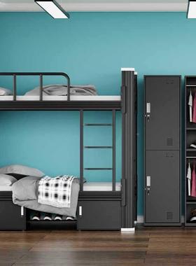 上下铺双层员床宿舍钢工架学生公铁寓寝室人铁艺双F968HMJ7高低铁