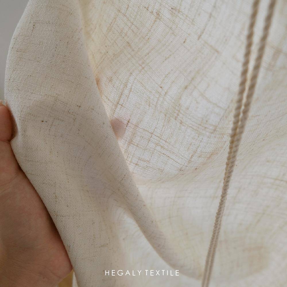 HE帘F96TM887GALY分片门亚麻系绳浅米色半帘出租屋隔断厨房帘窗帘