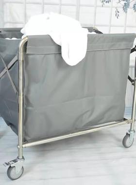 折叠布车不锈钢清手洁静音推车客酒店宾馆房保洁加厚草Di21房口车