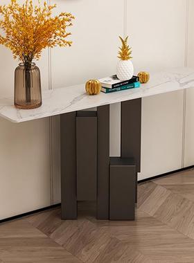 轻奢玄关16815台极窄入户板玄桌靠墙简约现走廊关端景岩台极简玄