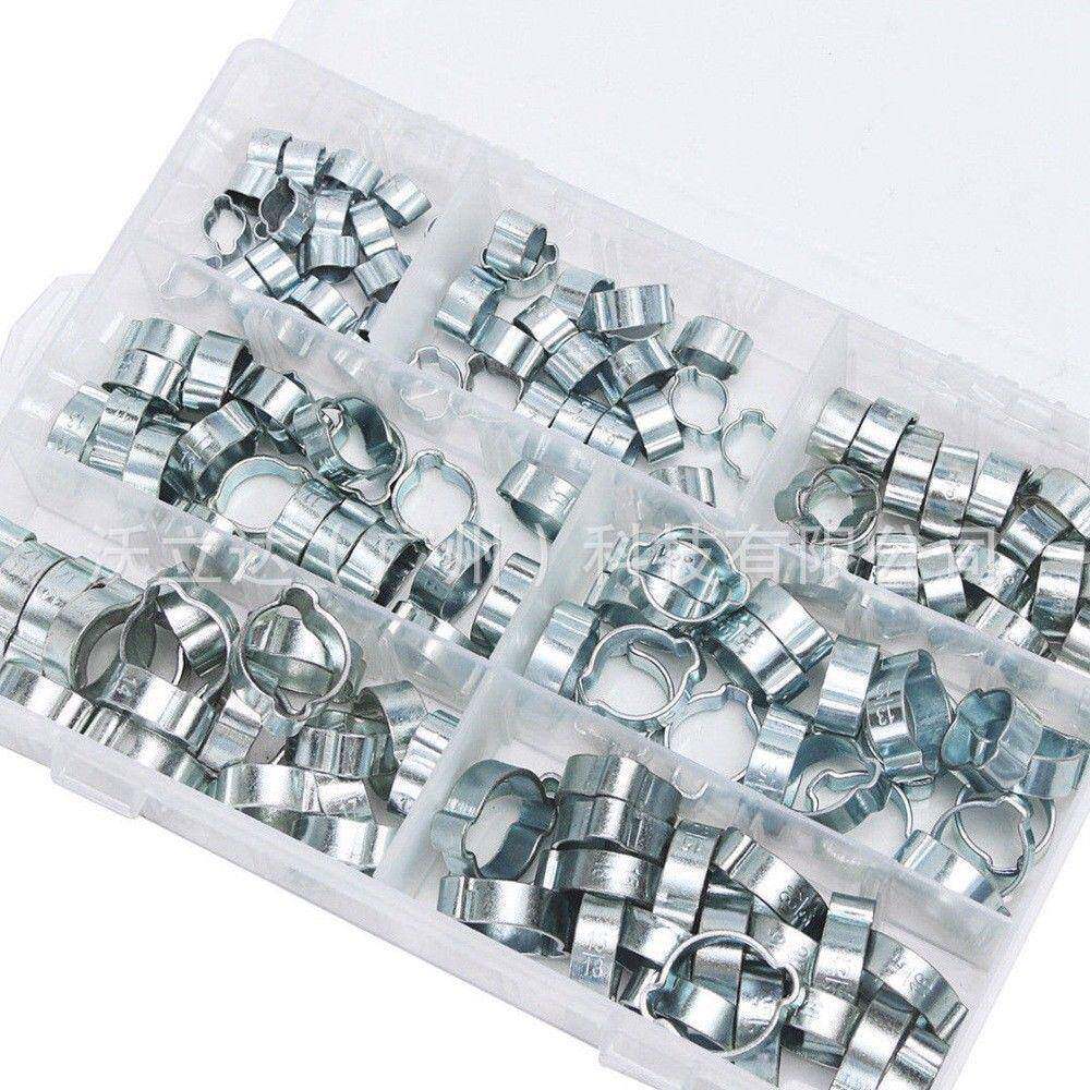 双货源管140PCS盒装不锈钢双耳卡箍保镀锌耳环环箍耳GHU型夹
