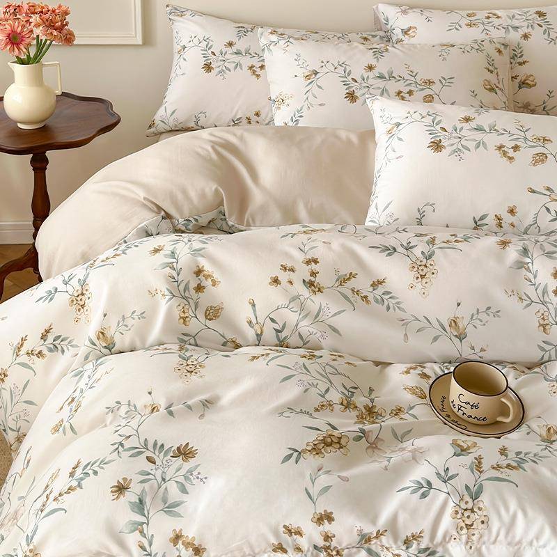 A类高丝档四天感丝件套夏季滑裸睡床上用品凉冰丝被套床单床FFA笠