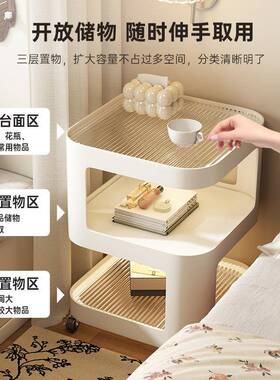 严选床头卧柜家用室铁艺小众BJ设计感代品夹缝替动边移几床边置物