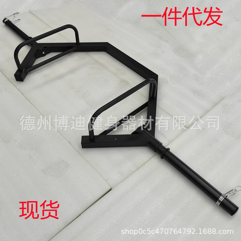 哑铃杆大环形曲杆奥杆男女士家用健身器材硬拉耸肩六角大孔杠铃杆