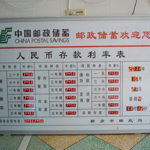 人命币兑换屏存款贷款利率显示屏银行电子屏银行专用