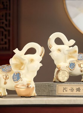 泰国客厅吸水对象大象招财一对象摆件摆设小家居工艺品装饰品小象