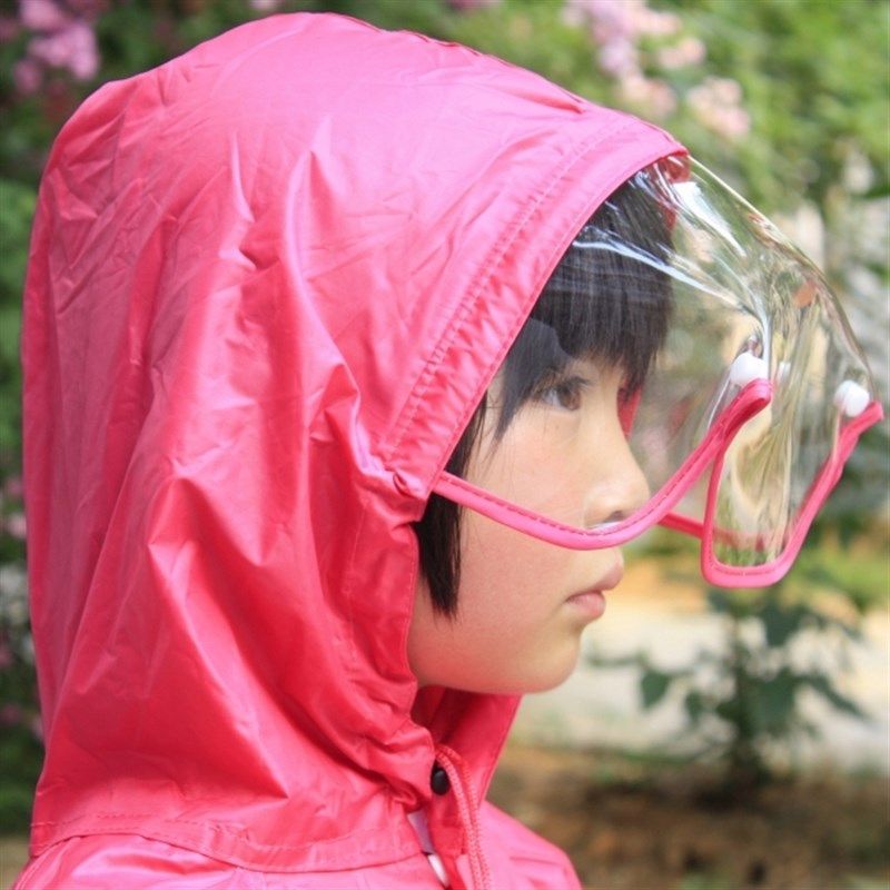 燕王儿童雨衣无味大书包位加厚软3D大帽檐可调长度男女童学生雨披