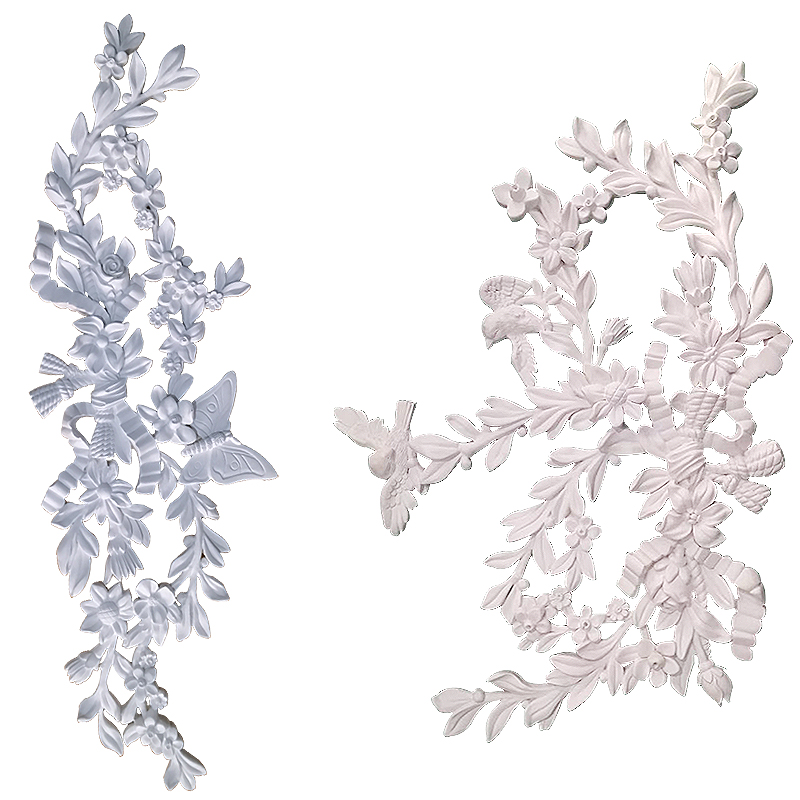 欧式PU拼花雕花吊顶装饰材料法式吊灯灯盘创意造型镂空浮雕花