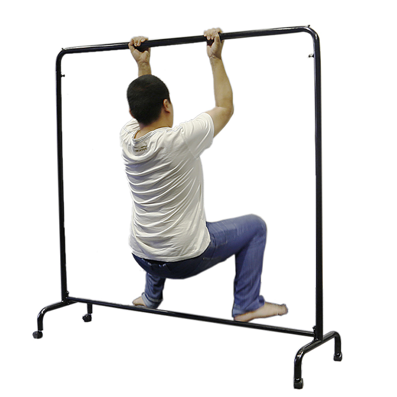 多功能室外晾衣架可移动带滑轮落地单杆简易置衣架铁艺房间挂衣架