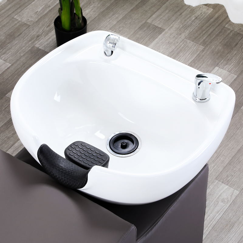 理发店洗头床美发店冲头床发廊实木半躺泰式冲水床陶瓷